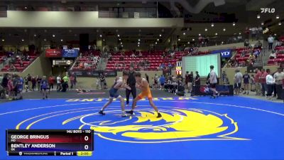 110 lbs Quarterfinal - George Bringus, MO vs Bentley Anderson, OK