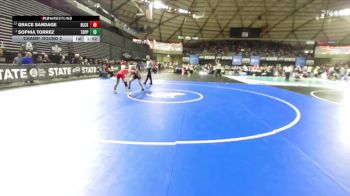 Girls 2A 105 lbs Champ. Round 2 - Sophia Torrez, Toppenish (Girls) vs Grace Sandage, Black Hills (Girls)