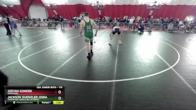 175 lbs Cons. Round 1 - Jackson Guenzler-Soda, Sarbacker Wrestling Academy vs Josyah Gondek, Wisconsin