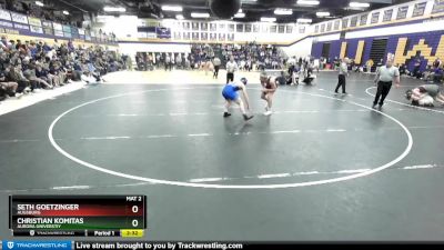 174 lbs Semifinal - Christian Komitas, Aurora Universtiy vs Seth Goetzinger, Augsburg