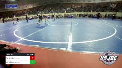 92 lbs Quarterfinal - William McNeill, Deer Creek Wrestling Club vs Olivia Williams, Marlow Outlaws