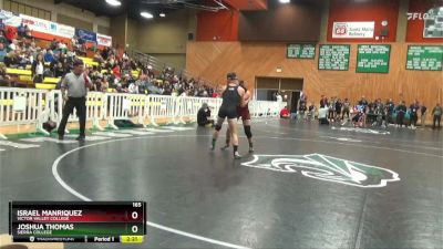 165 lbs Champ. Round 1 - Joshua Thomas, Sierra College vs Israel Manriquez, Victor Valley College