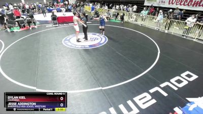 215 lbs Cons. Round 5 - Dylan Kiel, California vs Jesse Addington, Bakersfield High School Wrestling