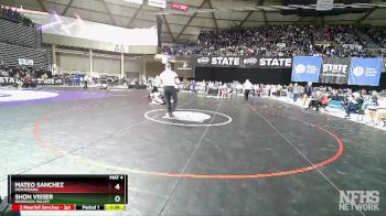 1A 182 lbs Semifinal - Shon Visser, Nooksack Valley vs Mateo Sanchez, Montesano