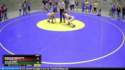 119 lbs Quarterfinal - Emmalee Brissette, Oakridge Mat Club vs Dylan Flint, Hillsboro Mat Club