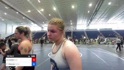 145 kg Rr Rnd 2 - Frankie Weaver, Osoway vs Gianna Cotton, 209 Wrestling