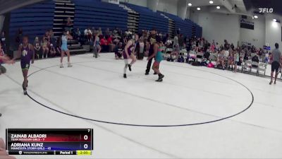 100 lbs Round 3 (6 Team) - Zainab Albadri, Team Missouri Girls vs Adriana Kunz, Minnesota Storm Girls
