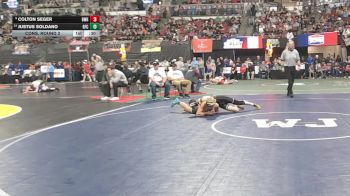 AA - 132 lbs Cons. Round 2 - Justus Soldano, Great Falls CMR vs Colton Seger, Billings West