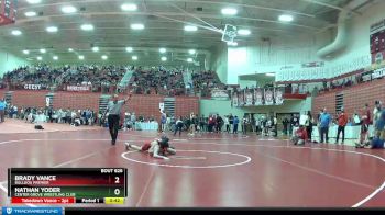 126 lbs Cons. Round 1 - Nathan Yoder, Center Grove Wrestling Club vs Brady Vance, Bulldog Premier