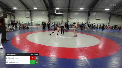 100 lbs Semifinal - Jacob Barrett, Morris Fitness Wrestling Club - (A) vs Hudson McFate, Level Up Wrestling Center