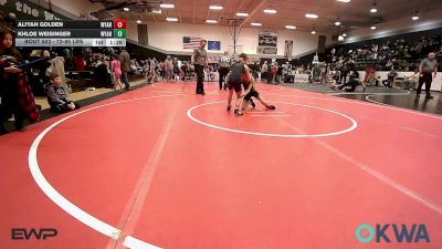 73-85 lbs Rr Rnd 1 - Aliyah Golden, Wyandotte Youth Wrestling vs Khloe Weisinger, Wyandotte Youth Wrestling