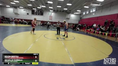 287 lbs Champ. Round 2 - Devon Bertoli, Cardinal Newman High School vs Nicholas Durbala, Foothill High School