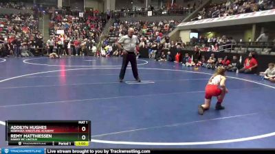 59-64 lbs Round 1 - Addilyn Hughes, Nebraska Wrestling Academy vs Remy Matthiessen, Hawks WC Lincoln