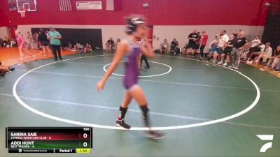 100 lbs Round 6 (8 Team) - Addi Hunt, Best Trained vs Sarina Saie, Cypress Wrestling Club