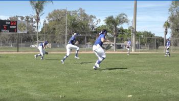 Notre Dame College Outfield Warm Up