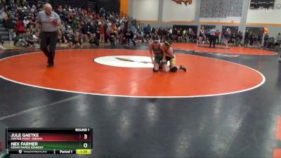 138-147 lbs Round 1 - Jule Gaetke, Center Point-Urbana vs Nex Farmer, Cedar Rapids Kennedy