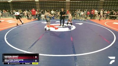 97 lbs Quarterfinal - Kayson Grant, Cody Wrestling Club vs Braxton Marcotte, Casper Wrestling Club