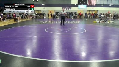 120 lbs Champ. Round 1 - Apryl Halsor, Cedar Falls vs Lili Moses, Xavier