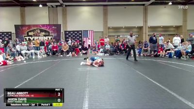 84 lbs Round 4 (8 Team) - Beau Abbott, Cleveland Wrestling vs Jaxon Davis, Dendy Trained