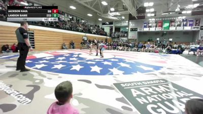 138 lbs Quarterfinals (8 Team) - Landon Bame, Stanley County vs Jackson Kaul, Bon Homme/Avon