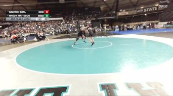Boys 2A 175 lbs 3rd Place Match - Mason Matteson, West Valley (Spokane) vs Graysen Serl, W. F. West