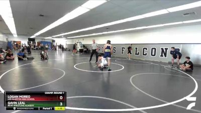 120 lbs Champ. Round 1 - Logan Moreo, Los Alamitos High School vs Gavin Leal, Bear Wrestling Academy