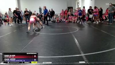 120 lbs Quarterfinals (8 Team) - Sage Olver, RaZor GWC vs Paige Weiss, Tri State Training Center Red