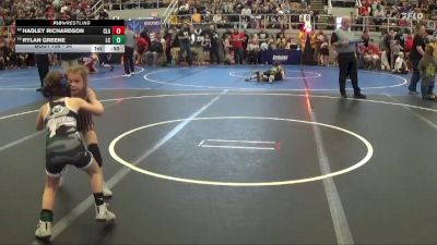 50 lbs Quarterfinal - Hadley Richardson, Claymont vs Rylan Greene, Lake Catholic