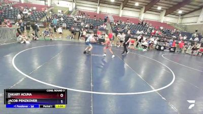 98 lbs Cons. Round 3 - Zakary Acuna, MT vs Jacob Penzkover, WI