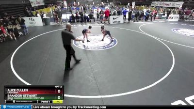 85 lbs Quarterfinal - Alice Cullen, California vs Brandon Stewart, RBWC (Rancho Bernardo Wrestling Club)