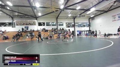 180 lbs Round 2 - Paris Willis, Baldwin Wallace University vs Abbie Miles, Albion