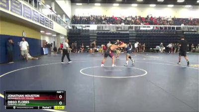 285 lbs Champ. Round 2 - Jonathan Houston, Sacramento City College vs Diego Flores, Cerritos College