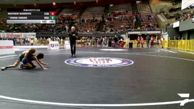 Intermediate Boys - 63 lbs Champ. Round 1 - Mathew Barreto, Strike Wrestling vs Owen Oberg, NorCal Elite Wrestling Club