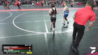 110 lbs 3rd Place Match - Paul Reinke, Winneconne Youth Wrestling vs Bennett Colbeth, Clear Lake