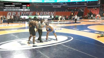 3A 285 lbs Quarterfinal - Braylon Hill-Lomax, Edwardsville (H.S.) vs Joseph Favia, Aurora (Marmion Academy)