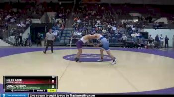 197 lbs Cons. Round 1 - Niles Ager, Millikin University vs Cruz Partain, University Of The Ozarks (Arkansas)