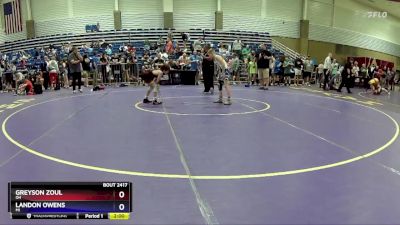 74 lbs Cons. Semi - Greyson Zoul, OH vs Landon Owens, MI