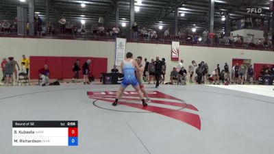 97 kg Round Of 32 - Blaine Kubasta, Warrior Regional Training Center vs Matthew Richardson, Pennsylvania