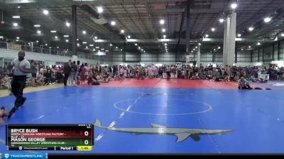 100 lbs Round 3 (4 Team) - Bryce Bush, NORTH CAROLINA WRESTLING FACTORY - BLUE vs Mason George, SHENANDOAH VALLEY WRESTLING CLUB