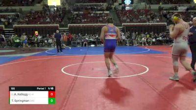 186 lbs Quarterfinal - Ayden Kellogg, Rapid City - Westside vs Thomas Springman, Summit Wrestling Club