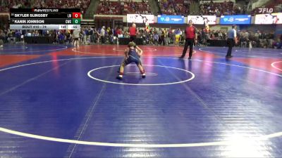 74 lbs Quarterfinal - Kanin Johnson, Conrad Wrestling Club vs Skyler Slingsby, Laurel Matburners