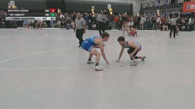 138 lbs Cons. Quarters - Jet Abbott, Champions Wrestling Club vs Mathius Garza, Inland Elite Wrestling Club