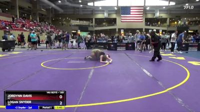 130 lbs Cons. Round 1 - Jordynn Davis, KY vs Logan Snyder, OK