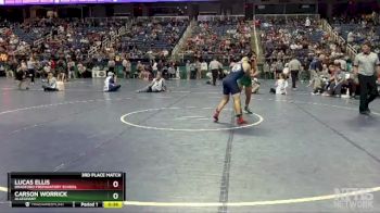 1A 132 lbs 3rd Place Match - Carson Worrick, Alleghany vs Lucas Ellis, Bradford Preparatory School