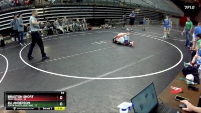 95 lbs Round 5 (6 Team) - Eli Anderson, South Dakota Lightning vs Braxton Short, Team Oregon