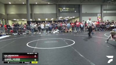 105 lbs Semifinal - Gabriel Aguirre, South Central Punishers vs Kai Hedgecock, Mill Valley