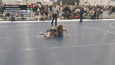 130 lbs Cons. Sub-rd Of 16 - Brielynn Jackson, Greater Heights Wrestling vs Izabella Bendorf, Jackrabbit Wrestling Academy