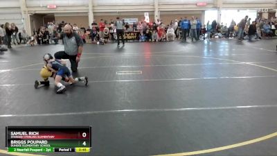 43 lbs Round 1 - Briggs Poupard, Dundee Elementary School vs Samuel Rich, Standish Sterling Elementary