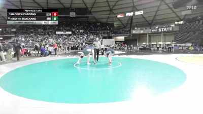 Girls 4A 235 lbs Champ. Round 2 - KieLynn Blackard, Hanford (Girls) vs Madisyn Cardens, Skyview (Girls)