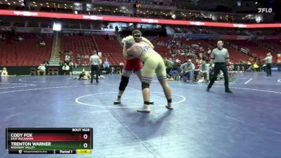 1A-285 lbs 3rd Place Match - Trenton Warner, Nodaway Valley vs Cody Fox, East Buchanan